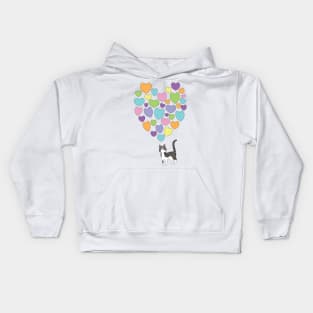 Rainbow Tabby Cat Love Kids Hoodie